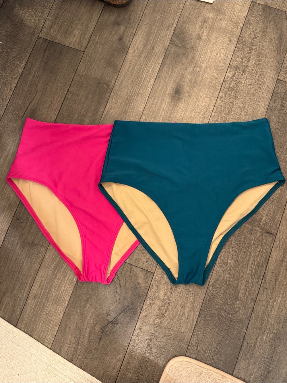 Old Navy Women's High-Waist Bikini Bottoms in Hot Pink & Teal